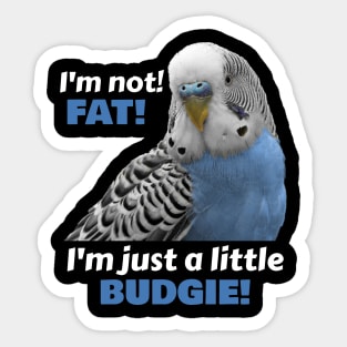Fat Budgie Blue Parakeet Parrot Sticker
